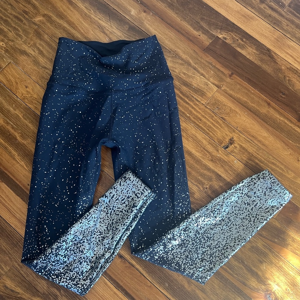 Beyond Yoga Shine On Leggings - Navy/Silver - Size S - EUC